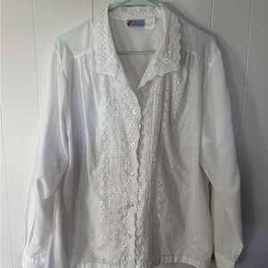 Vintage ‘80’s White Lace Women's Top
